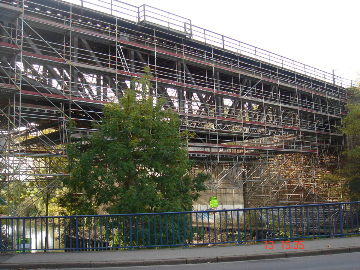 Echafaudage suspendu Pont Magny